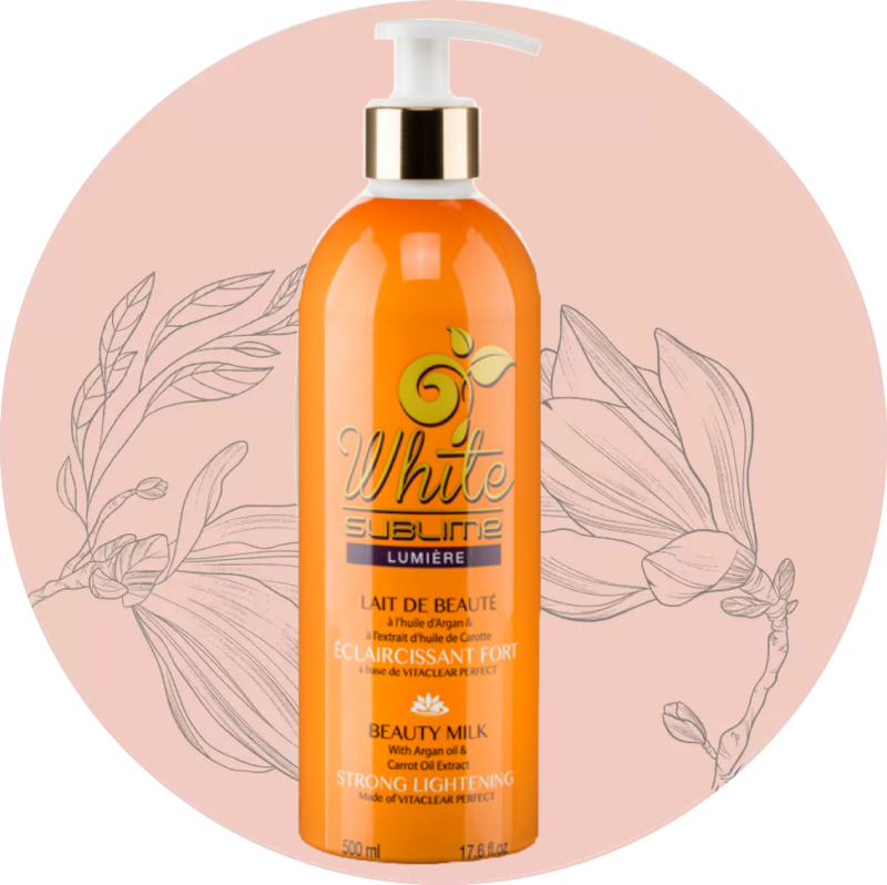 White Sublime Strong Lightening Body Lotion made with VITACLEAR PERFECT, Argan oil & Carrot Oil Extract 500 ml